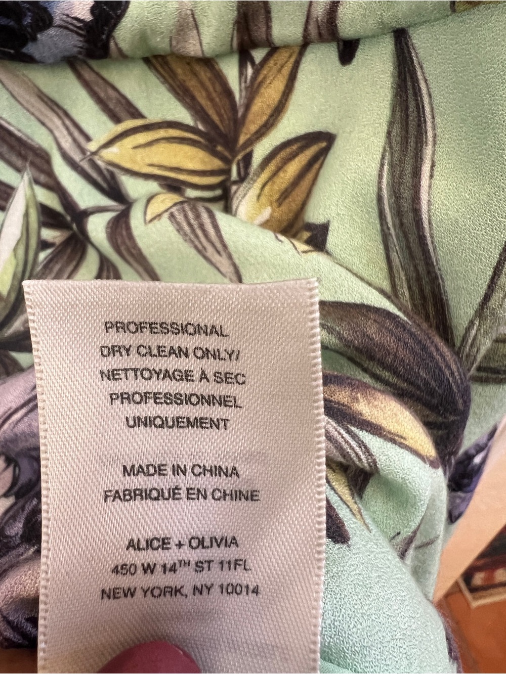 Alice + Olivia Brook Oasis Floral Drop Waist Tea Dress Garden Party Size 12 - Picture 6 of 6